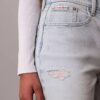 Midi-Denim-shorts med hög midja