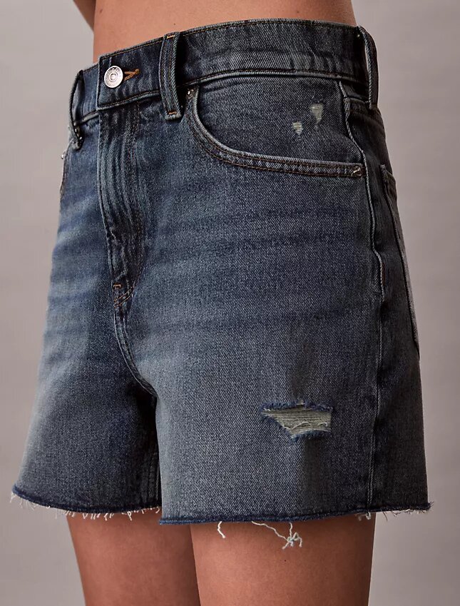 Midi-Denim-shorts med hög midja Midi-Denim-shorts med hög midja