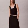 Midi-kjol i nylon med dragkedja Midi-kjol i nylon med dragkedja