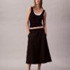 Midi-kjol i nylon med dragkedja Midi-kjol i nylon med dragkedja