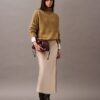 Midi-kjol i stretch-satin Midi-kjol i stretch-satin