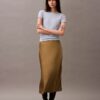 Midi-kjol i stretch-satin Midi-kjol i stretch-satin