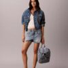 Mini-ryggsäck i Denim med logotyp