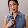 Miniklänning med denim sömmar Miniklänning med denim sömmar