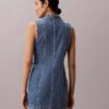 Miniklänning med denim sömmar Miniklänning med denim sömmar
