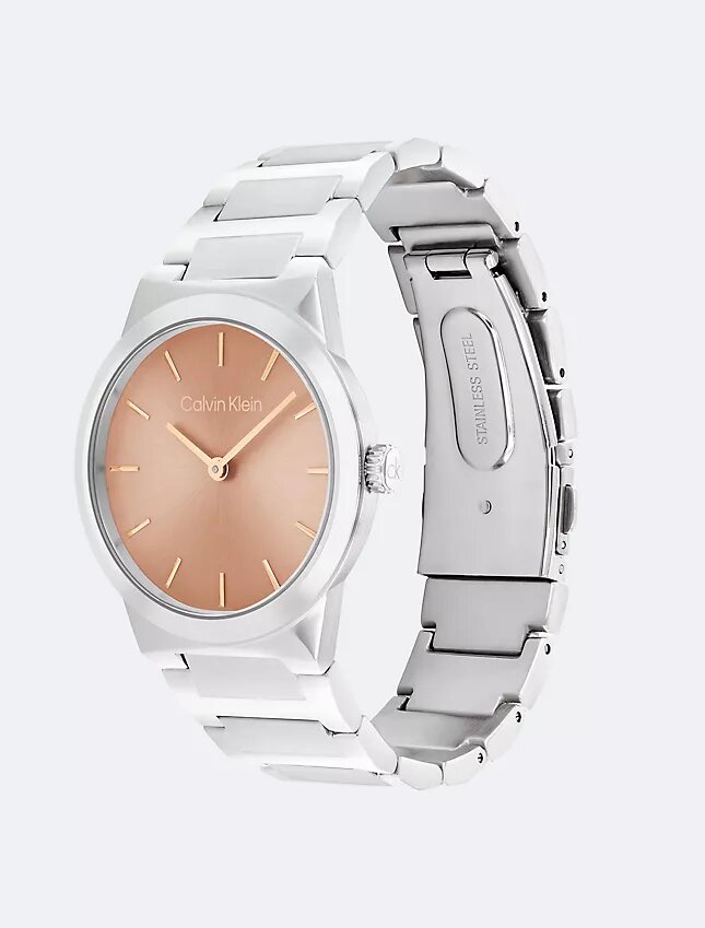 Minimalistisk klocka med integrerat länkararmband, 32 mm Minimalistisk klocka med integrerat länkararmband, 32 mm