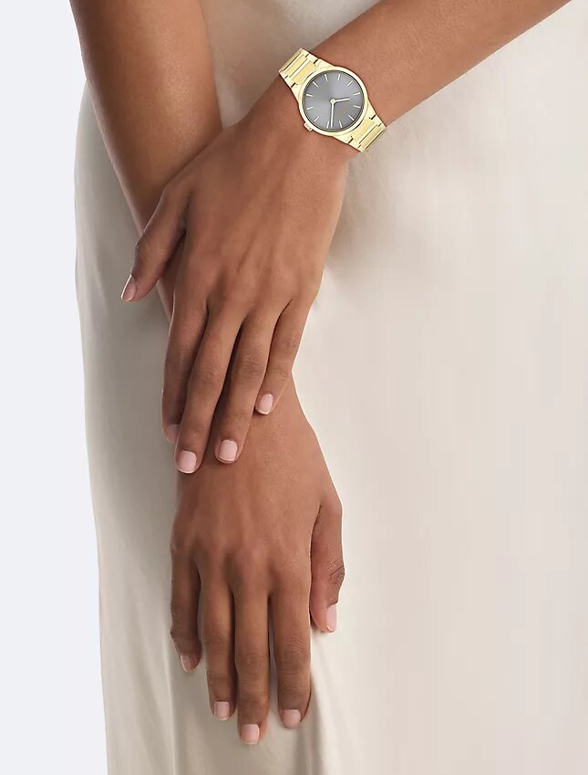Minimalistisk klocka med integrerat länkararmband, 32 mm Minimalistisk klocka med integrerat länkararmband, 32 mm