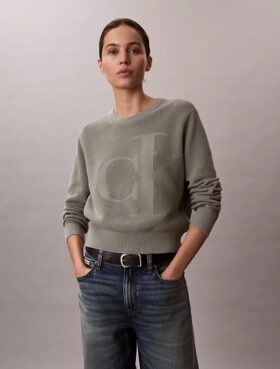 Mjuk bomullströja med Monogram