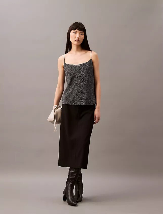 Mönstrad, avslappnad camisole i chiffong Mönstrad, avslappnad camisole i chiffong