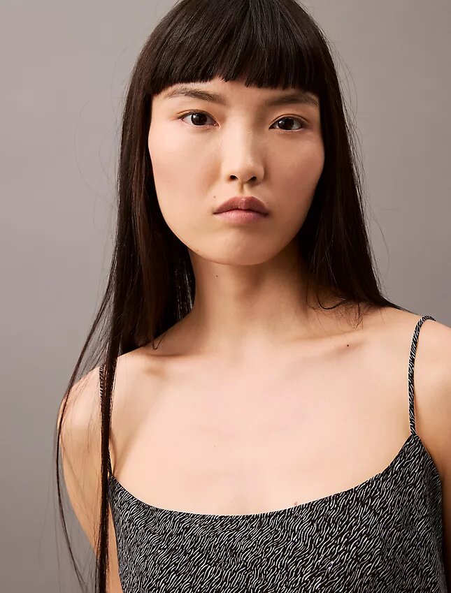 Mönstrad, avslappnad camisole i chiffong Mönstrad, avslappnad camisole i chiffong