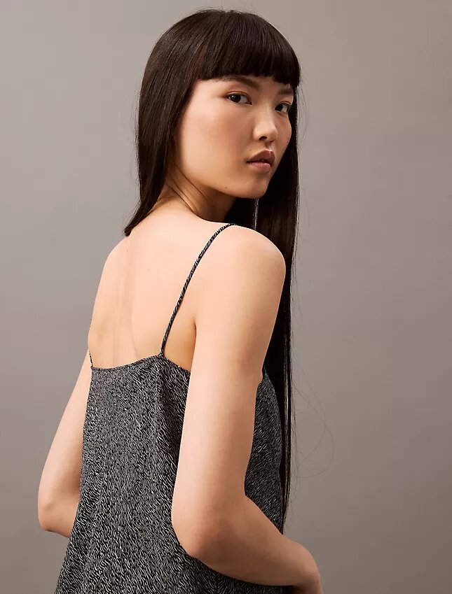 Mönstrad, avslappnad camisole i chiffong Mönstrad, avslappnad camisole i chiffong