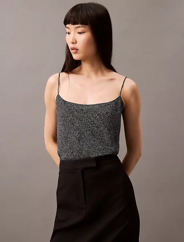 Mönstrad, avslappnad camisole i chiffong Mönstrad, avslappnad camisole i chiffong