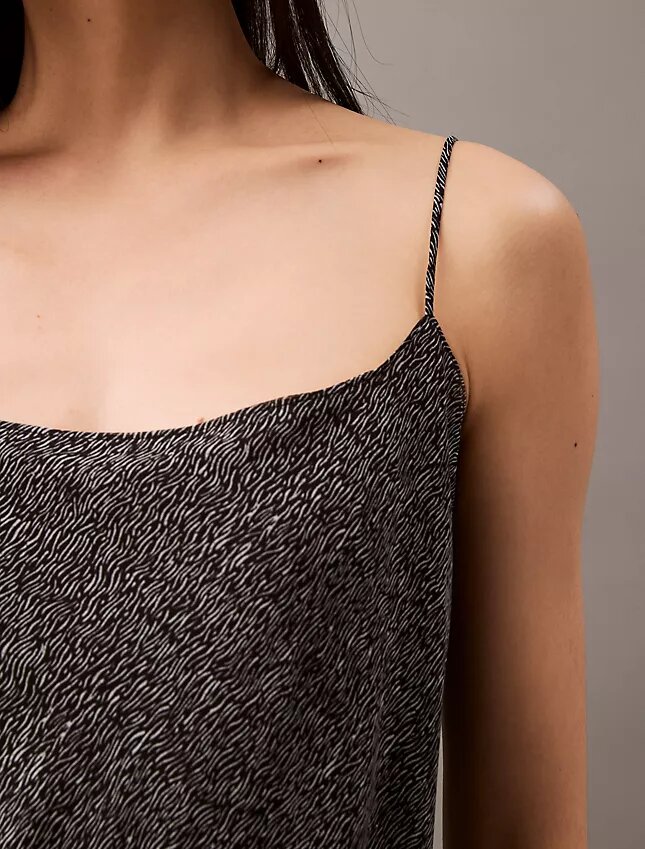 Mönstrad, avslappnad camisole i chiffong Mönstrad, avslappnad camisole i chiffong
