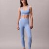 Moderna sportleggings med hög midja och logotyp i linningen, 7/8-längd Moderna sportleggings med hög midja och logotyp i linningen, 7/8-längd