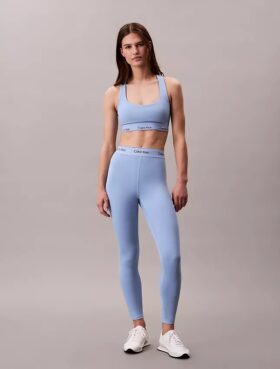 Moderna sportleggings med hög midja och logotyp i linningen, 7/8-längd