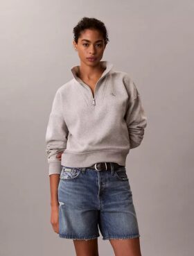 Monogram Fleece Quarter Zip Sweatshirt