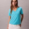 Monogram-T-shirt med V-ringning Monogram-T-shirt med V-ringning