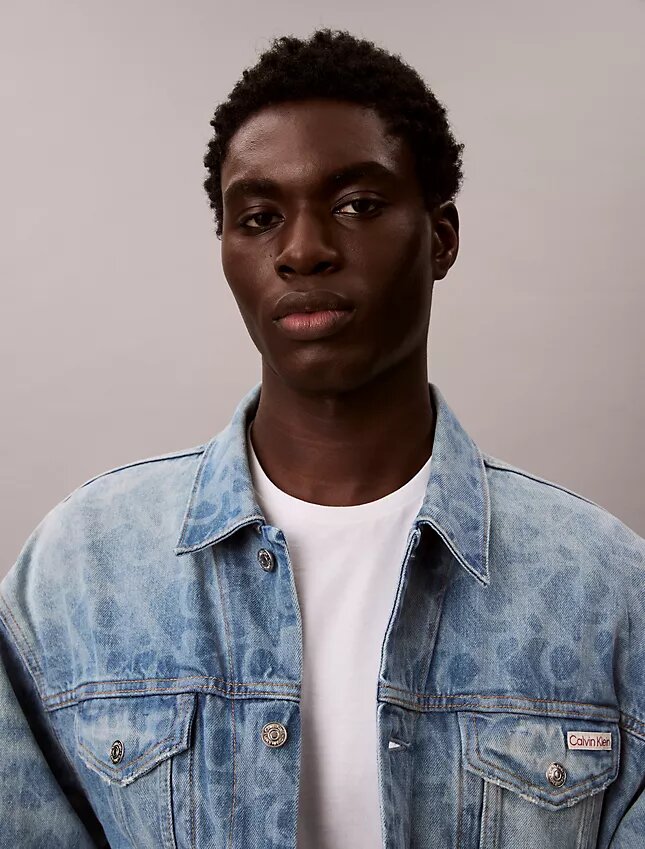Monogram Trucker Jacket i Denim från 90-talet Monogram Trucker Jacket i Denim från 90-talet