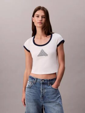Monogramlogotyp Form Grafisk Slim T-shirt