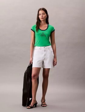 Monogramlogotyp Form Grafisk Slim T-shirt