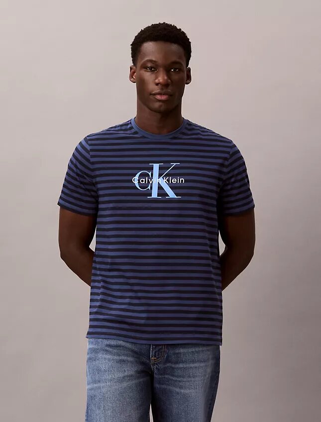 Monologo Classic T-shirt med grafiskt randmönster Monologo Classic T-shirt med grafiskt randmönster