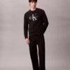 Monologo fleece-tröja med rund hals Monologo fleece-tröja med rund hals