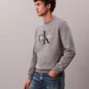 Monologo fleece-tröja med rund hals Monologo fleece-tröja med rund hals
