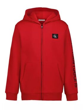 Monologo-hoodie med dragkedja för pojkar