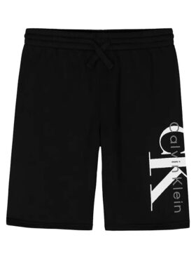 Monologo-shorts i stickat med tryck för pojkar