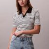 Monologo Stripe Rib Polo T-shirt Monologo Stripe Rib Polo T-shirt