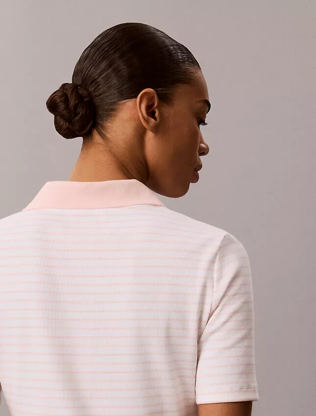 Monologo Stripe Rib Polo T-shirt Monologo Stripe Rib Polo T-shirt