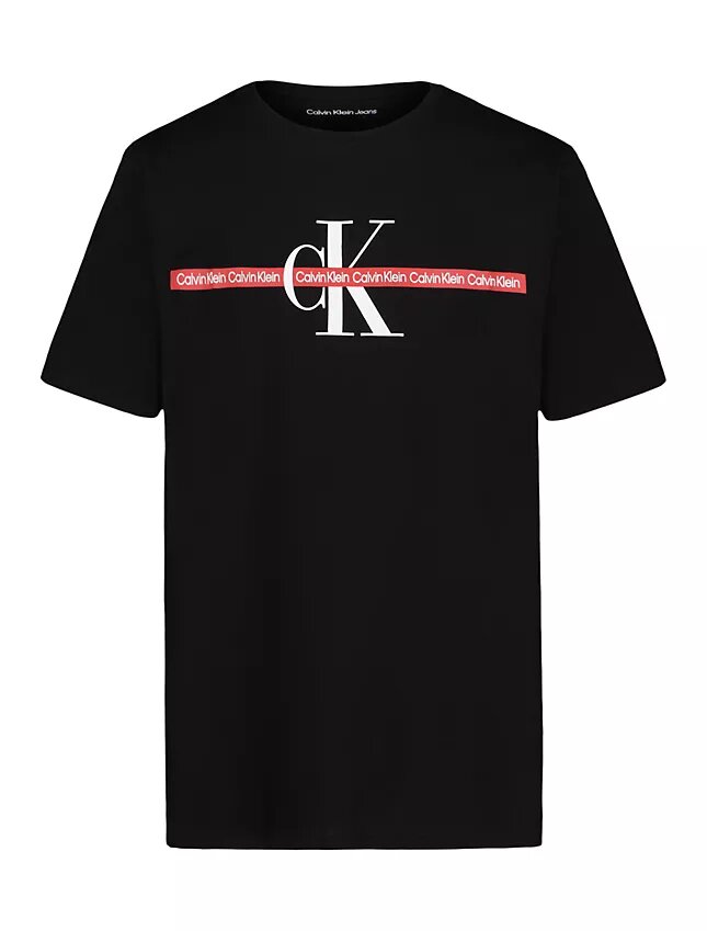 Monologo Stripe T-shirt med rund hals för pojkar Monologo Stripe T-shirt med rund hals för pojkar