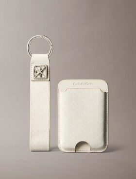 Nyckelring och kortfodral med Monogram-mönster över hela ytan
