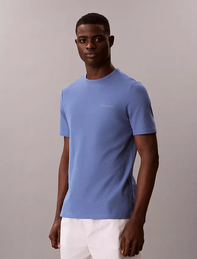 Piqué-T-shirt med rund hals Piqué-T-shirt med rund hals