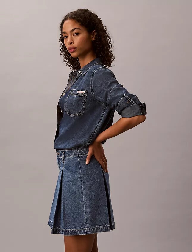 Plisserad minikjol i Denim Plisserad minikjol i Denim