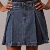 Plisserad minikjol i Denim Plisserad minikjol i Denim