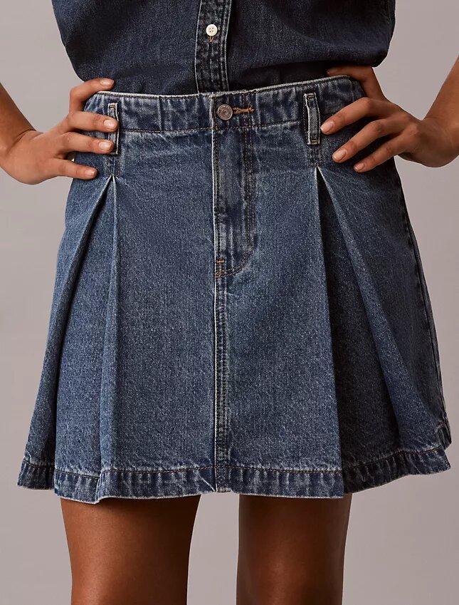 Plisserad minikjol i Denim Plisserad minikjol i Denim