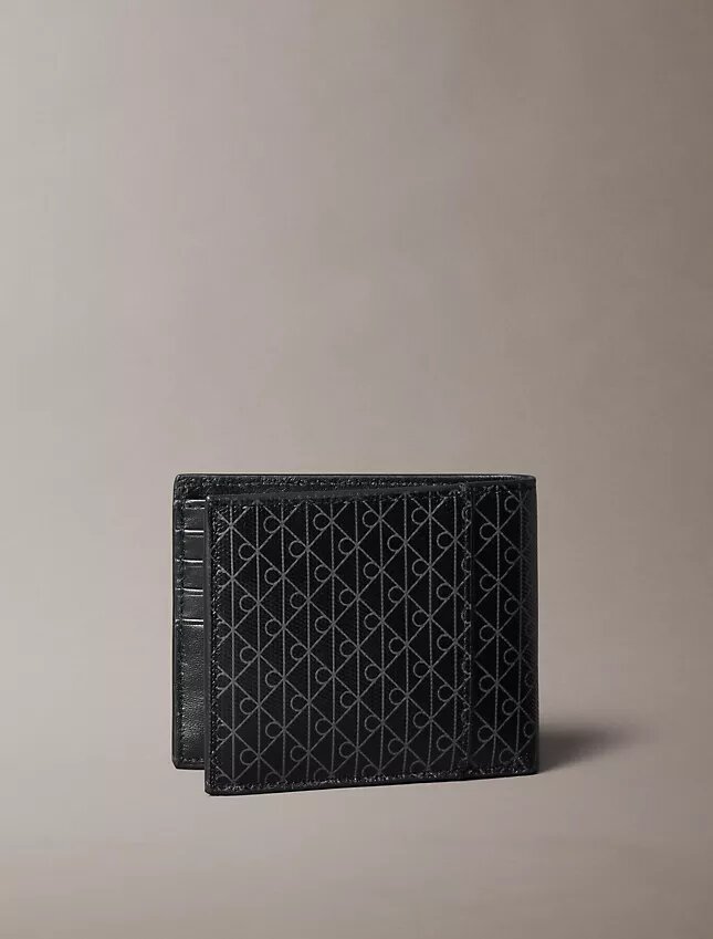 Plånbok med emblem-logotyp över hela ytan och myntfack Plånbok med emblem-logotyp över hela ytan och myntfack