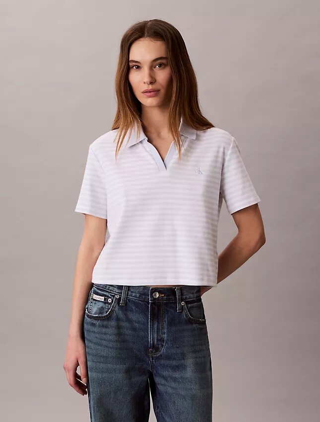 Polo-T-shirt i bomullsribb Polo-T-shirt i bomullsribb