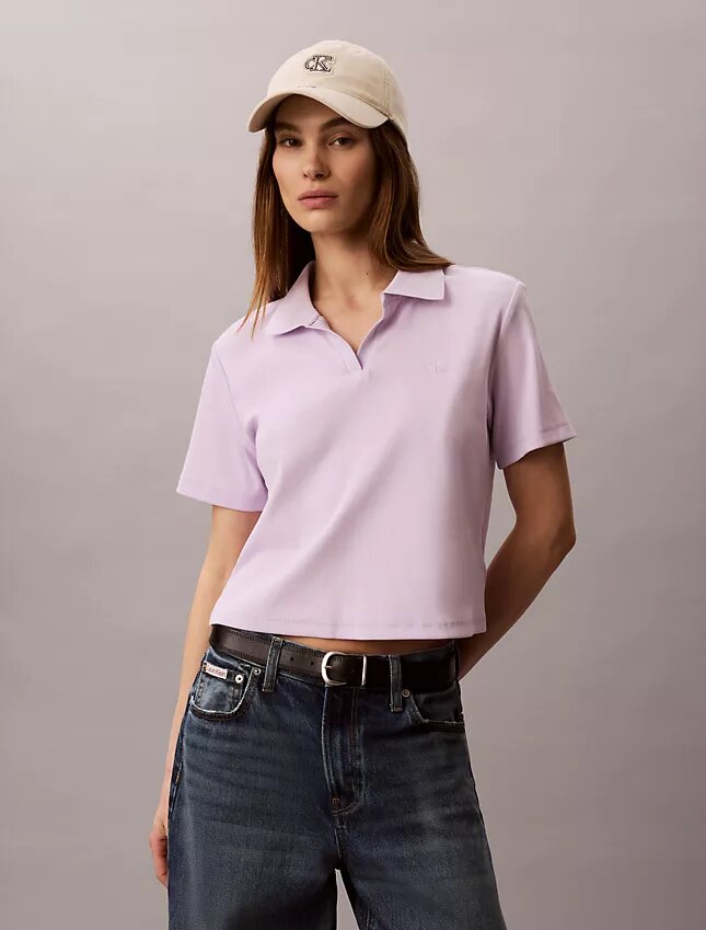 Polo-T-shirt i bomullsribb Polo-T-shirt i bomullsribb