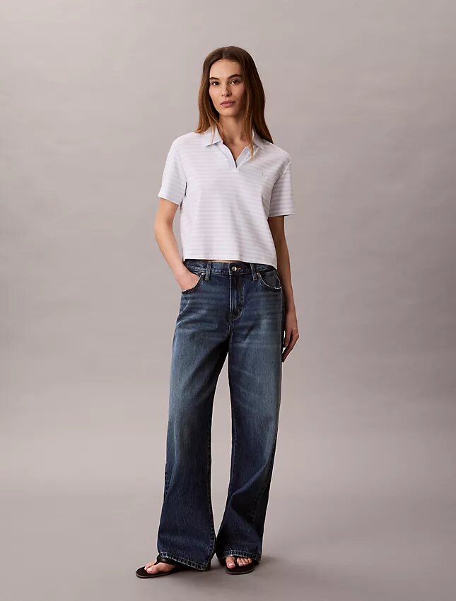 Polo-T-shirt i bomullsribb Polo-T-shirt i bomullsribb