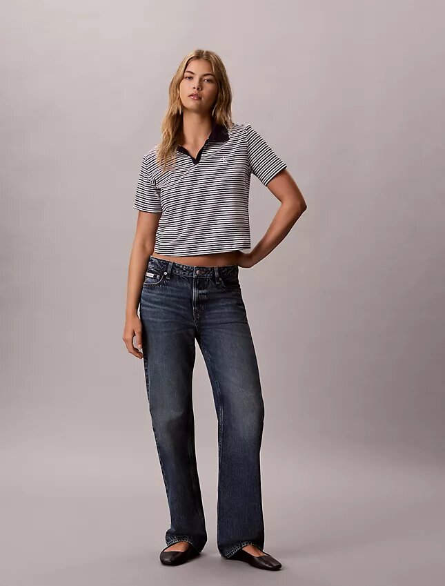 Polo-T-shirt i bomullsribb Polo-T-shirt i bomullsribb