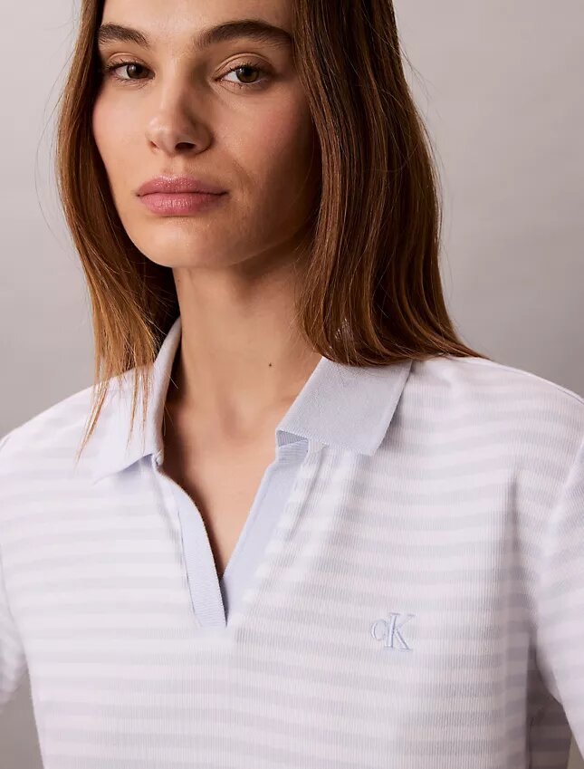 Polo-T-shirt i bomullsribb Polo-T-shirt i bomullsribb
