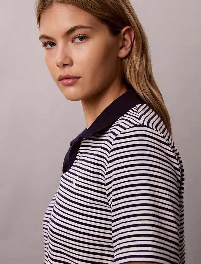 Polo-T-shirt i bomullsribb Polo-T-shirt i bomullsribb