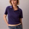 Polo-T-shirt i bomullsribb Polo-T-shirt i bomullsribb
