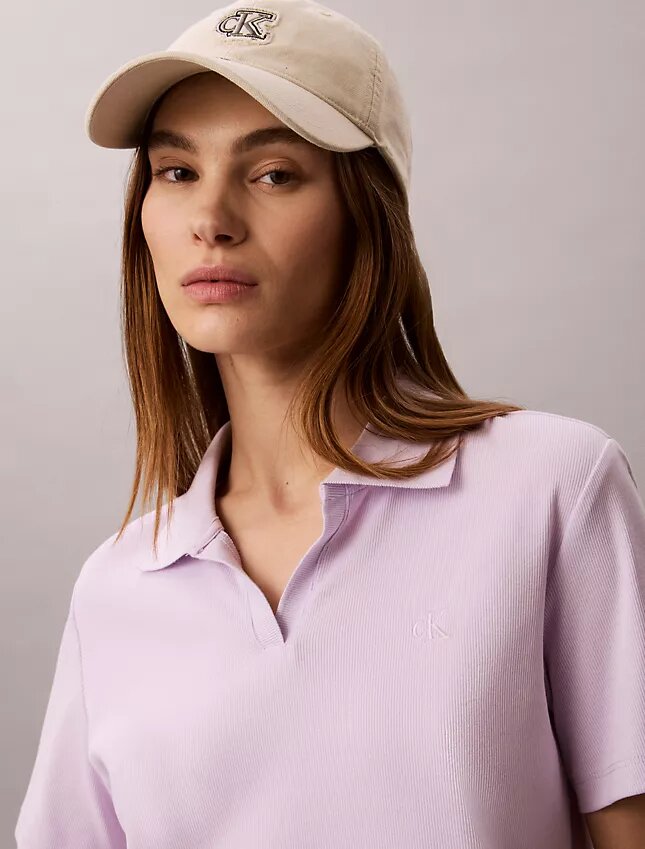 Polo-T-shirt i bomullsribb Polo-T-shirt i bomullsribb