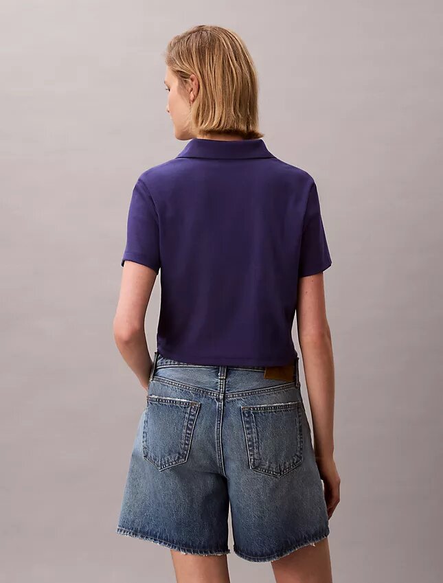 Polo-T-shirt i bomullsribb Polo-T-shirt i bomullsribb