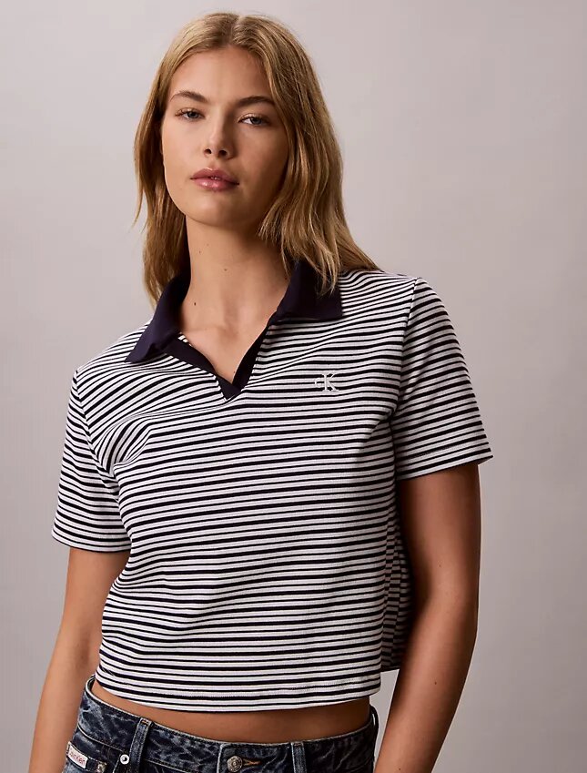 Polo-T-shirt i bomullsribb Polo-T-shirt i bomullsribb