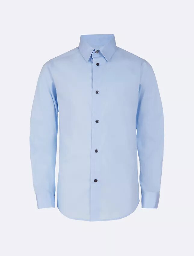 Poplin-skjorta med knappar för pojkar Poplin-skjorta med knappar för pojkar