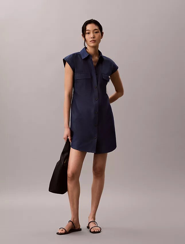 Praktisk Utility Shirt-klänning Praktisk Utility Shirt-klänning